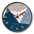 20cm modern round wall clock with geometric color blocking and gold Arabic numerals - Dial E Black Frame