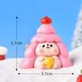 Statuina di albero di Natale rosa in resina con stella gialla e viso sorridente - N. 12 Riccio Albero di Natale Rosa