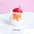 Macro shot of 2.6x3.1cm Santa Claus resin pendant with metal loop for DIY crafts - Style 22-Cartoon Santa Head