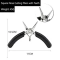 Mini flat-nose pliers with serrated jaws and black anti-slip handle for DIY jewelry making - Foam Handle Flat Nose Pliers (With Teeth)