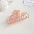 Pink iridescent mermaid-style large claw clip hair accessory with pearl finish - 9.5CM / Orange
