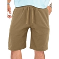 Pantalón corto deportivo para hombre en caqui con cintura elástica y cordón ajustable - S / Caqui