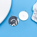 Black enamel circular charm featuring hot air balloons over a silver landscape - One Black Landscape Balloon With Oil Dripping Effect 23x26mm 185g 95g 2.4g.