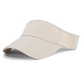 Classic beige sun visor hat with wide curved brim for summer outdoor sports - One Size / Off White