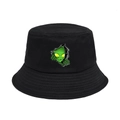 Cappello a secchiello nero con stampa di alieno verde che sbuca da uno strappo creativo - M(56-58cm) / Nero