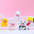 Set van 5 creatieve dierenfiguren met grappige quotes op roze acrylstandaard - WaWa Komt Serie / Volledige Set (4 st)
