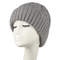 Warm dark grey knitted beanie with cable knit pattern and ribbed cuff for men and women - Adult / Dark Gray