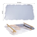 Irregular rectangular resin tray silicone mold with golden handles for DIY crafts - No.2 Lace Rectangular Tray Mold