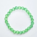 Green cat eye stone beaded bracelet with 8mm gradient glass beads and glowing effect - Fruit Green Cat's Eye