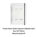 A5 white loose-leaf sticker binder with 6-ring metal binder and elastic closure - Lettered Binder Shell (Black Cord with Heart)