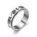 Standard US-Größe 5 / 6-mm-Anti-Stress-Ring mit Sonne, Mond und Sternen