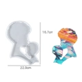 Silicone resin mold featuring mother and child silhouette for DIY home decor art - Mother and Boy Kiss Silhouette