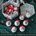 Set of 14 tinplate Christmas baubles with animal motifs and red ribbons in a gift box - Cartoon Owl