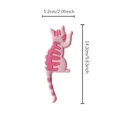 Pink striped cartoon cat magnetic fridge hook and decorative sticker for home storage - M4-New Pink Cat