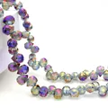 6mm faceted teardrop crystal glass beads with vibrant AB rainbow iridescent coating - Amethyst / 6mm (approximately 87 Beads Per Strip)