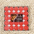 Set of 25 red tea light candles in aluminum cups on a woven mat for home decoration - 2 Hours 50 Pieces Round - Large Red