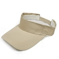 Adjustable beige cotton visor hat with a curved brim for outdoor sun protection - Beige