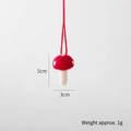 Mini red and white wool felt mushroom Christmas ornament with red string, 5cm height - Mini Mushroom