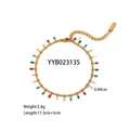 Bracelet chaîne en acier inoxydable doré avec breloques en émail coloré de 2,4 grammes - Bracelet/Bracelet de Cheville Goutte d'Eau Coloré (YYB023135)