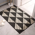Zerbino rettangolare nordico con motivo geometrico nero e bianco per ingresso casa - 50x80cm / Stile Hera (Geometrico Bianco e Nero)