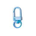 Rainbow gradient blue spring loaded key ring made of durable alloy metal material - UV Sky Blue
