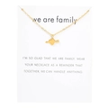 Golden heart necklace with arrow pendant on a We Are Family sentimental gift card - Heart Arrow White Card (YH6164) / Gold