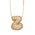 Gold plated letter Z pendant necklace with sparkling cubic zirconia stones and box chain - Letter Z / Gold