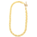 Elegante collana a maglia serpente intrecciata dorata con chiusura a moschettone - Collana d'oro