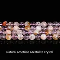 Natural ametrine and azeztulite crystal round beads for DIY jewelry making - Natural Amethyst Crystal / 6mm approx 60pcs