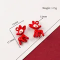 Red reindeer enamel charm with 17.5mm height for DIY Christmas jewelry making - 11# Red 3D Reindeer