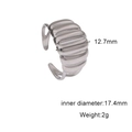 Detailed specs of the adjustable ring featuring a 12.7mm width and 17.4mm inner diameter - Silver