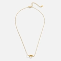 Französische Vintage-Halskette mit Knotenanhänger in 14K Goldoptik für Damen - Gold