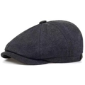 Cappello newsboy classico in lana grigio scuro per adulti con finitura vintage - Cotone / Puro Cotone Grigio Scuro