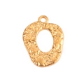 Pendente dorato irregolare in acciaio inossidabile con trama martellata per gioielli DIY - 7# Anello martellato