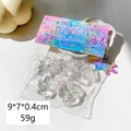 5er-Set transparente Katzenpfoten-Anhänger aus Harz mit Glitzersternen und Perlen - Kristall 5er-Set Katzenpfote