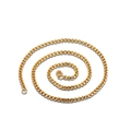 Collana da uomo in acciaio inossidabile placcato oro lucido con maglia a scatola quadrata - Oro Larghezza 4mm Lunghezza 70cm