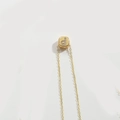 Elegant gold square pendant necklace featuring a micro-pave letter D on a fine chain - Letter P (XL3420)