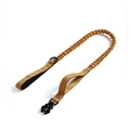 Tactical bungee dog leash in khaki nylon with dual handles and heavy-duty metal frog buckle - Ginger Leash
