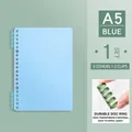 Blue A5 transparent loose-leaf binder cover set with silent large ring clips - 20 Holes A5 / Sky Blue
