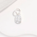 Ciondolo portafortuna rettangolare in argento sterling S925 con carattere Fu inciso - Ciondolo Fortuna Piccolo Argento (4*6mm)