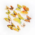 Set of 3D yellow and orange PVC butterfly wall stickers with realistic wings - Yellow Series - Magnet Style