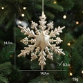 Fiocco di neve dorato decorazione per albero di Natale 14,7cm con finitura metallica - Fiocco di Neve C