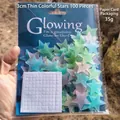 Glow in the dark star wall stickers set with foam adhesive pads in retail packaging - Thin Version/100 Pieces/Card Pack / 3cm/Glow / Colorful
