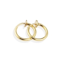 Orecchini a cerchio a clip dorati lucidi in stile punk e minimalista - 2.0*8mm / Oro