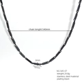 Collana a catena in acciaio inossidabile nero con maglie romboidali per uomo e donna - Nero Sottile (545-07)