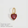 6mm herzförmiger dunkelroter Zirkonia-Anhänger mit vergoldeter Edelstahl-Basis - Januar Rot - Gold