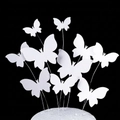 Set di 10 decorazioni per torta a farfalla bianca, misure 3,5 cm e 6 cm per feste - Kit Farfalla Bianca in Carta 10 Set