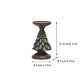 Christmas tree candle holder in green and brown finish, size 15.5cm height and 8.5cm base - Medium (Green)