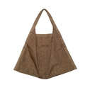 Borsa a secchiello marrone plissettata con design geometrico e manico singolo - Cachi