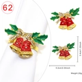 Christmas jingle bell napkin ring with red enamel bow and crystal rhinestones - Christmas Bell Style 62